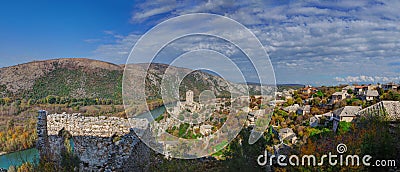 Pocitelj in Bosnia and Herzegovina - old fortress, panorama Stock Photo